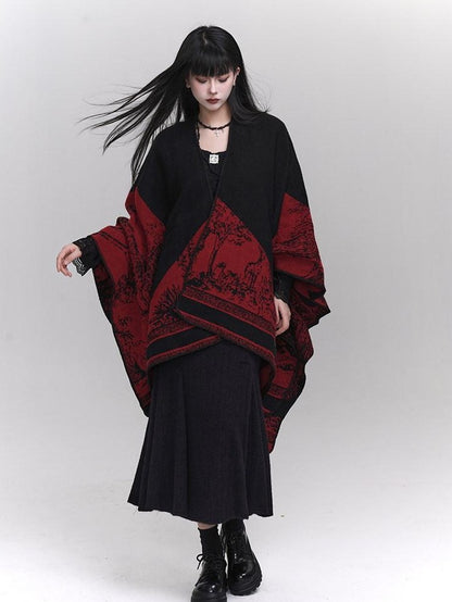 LADYGHOST Ethereal Cape Shawl Korean Aesthetic Sophisticated Women&