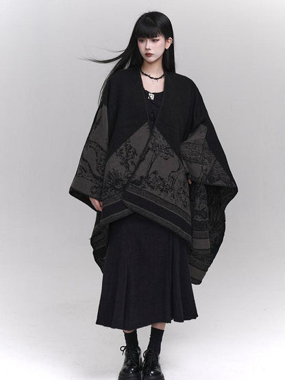 LADYGHOST Ethereal Cape Shawl Korean Aesthetic Sophisticated Women&