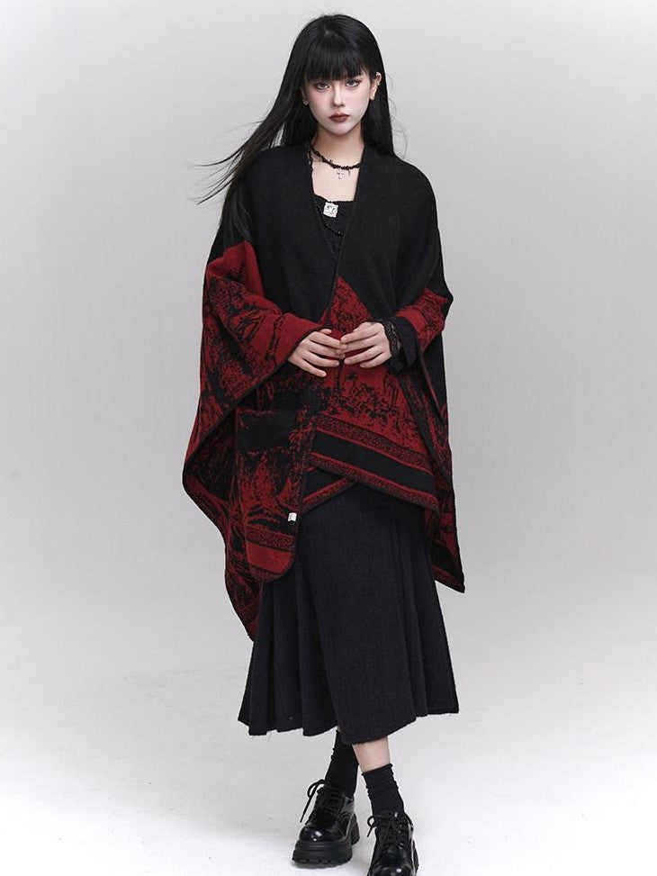 LADYGHOST Ethereal Cape Shawl Korean Aesthetic Sophisticated Women&