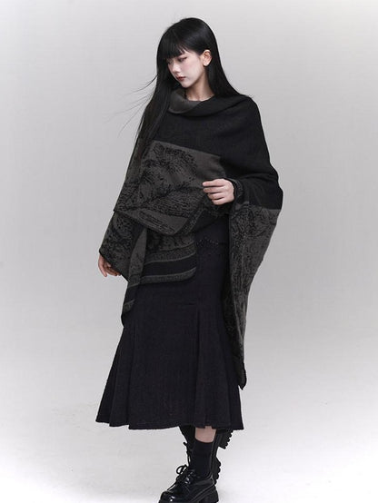 LADYGHOST Ethereal Cape Shawl Korean Aesthetic Sophisticated Women&