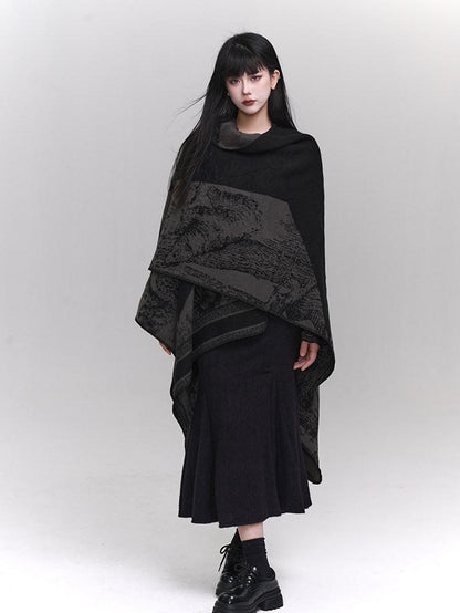 LADYGHOST Ethereal Cape Shawl Korean Aesthetic Sophisticated Women&
