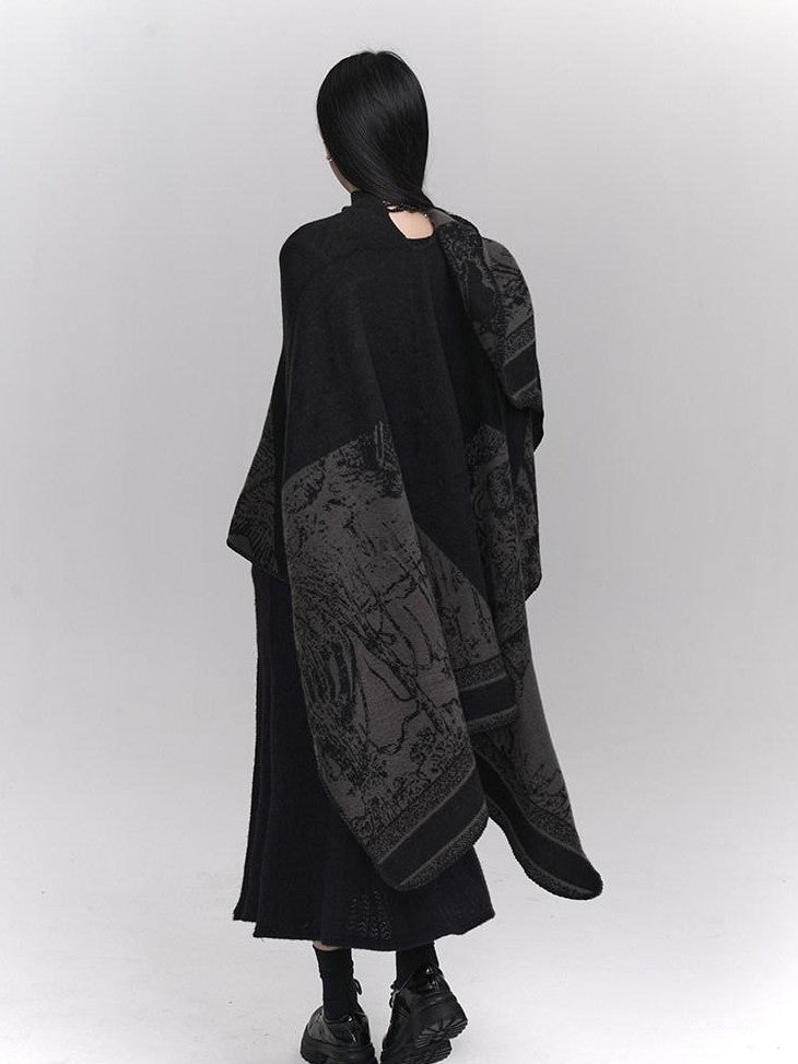 LADYGHOST Ethereal Cape Shawl Korean Aesthetic Sophisticated Women&