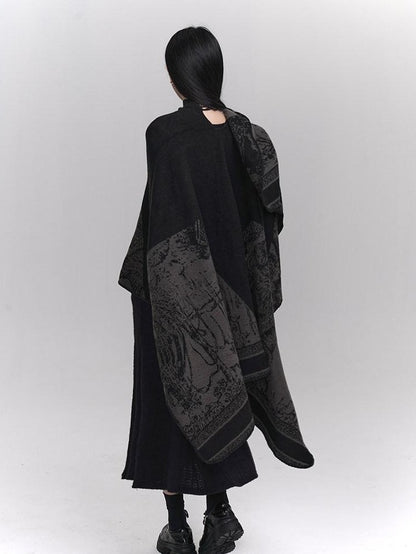 LADYGHOST Ethereal Cape Shawl Korean Aesthetic Sophisticated Women&