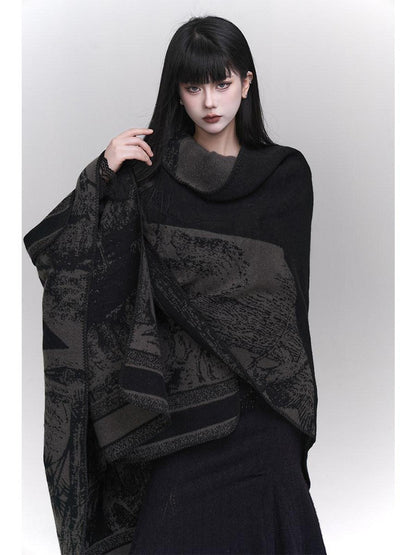 LADYGHOST Ethereal Cape Shawl Korean Aesthetic Sophisticated Women&