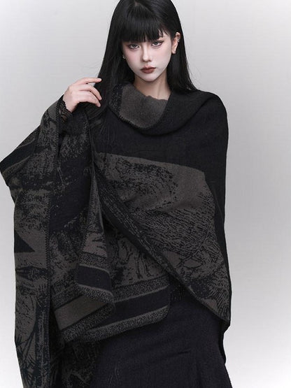 LADYGHOST Ethereal Cape Shawl Korean Aesthetic Sophisticated Women&