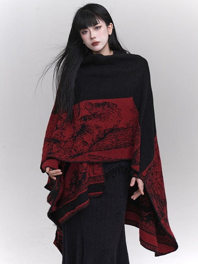 LADYGHOST Ethereal Cape Shawl Korean Aesthetic Sophisticated Women&