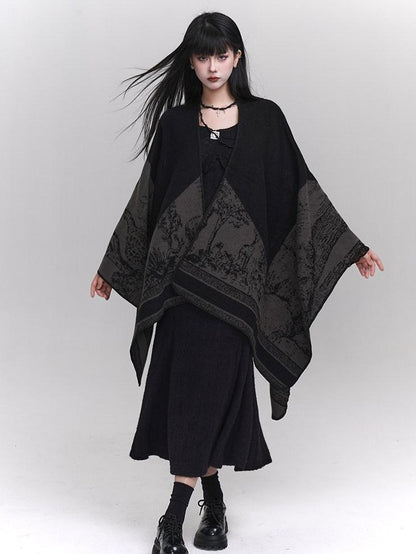 LADYGHOST Ethereal Cape Shawl Korean Aesthetic Sophisticated Women&