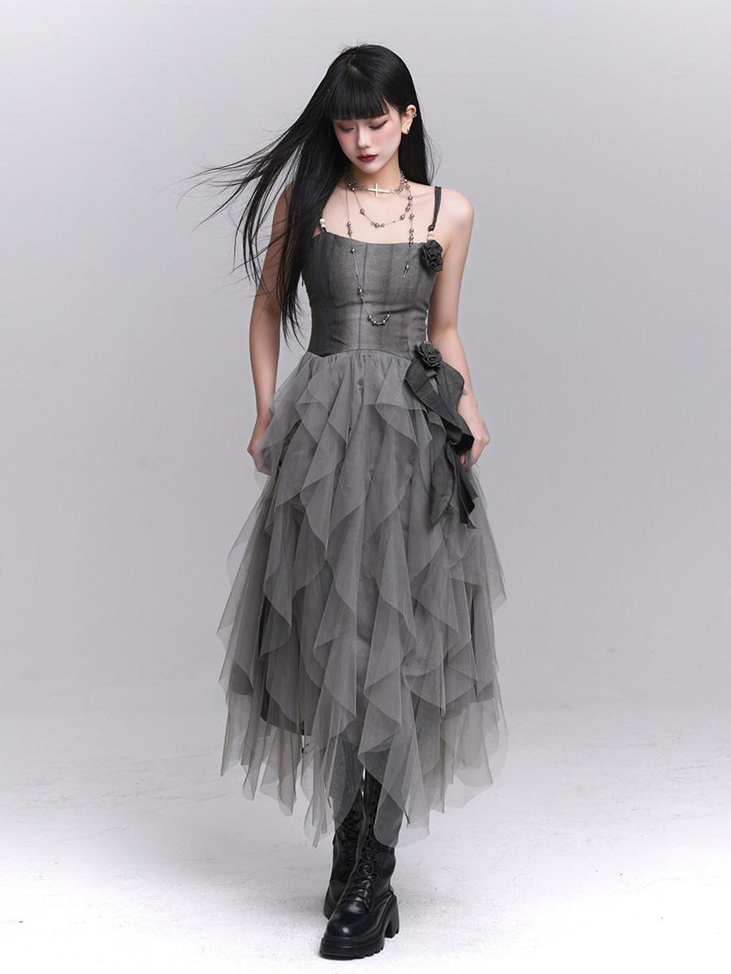 LADYGHOST Ethereal Cinched Waist Spaghetti Strap Women&