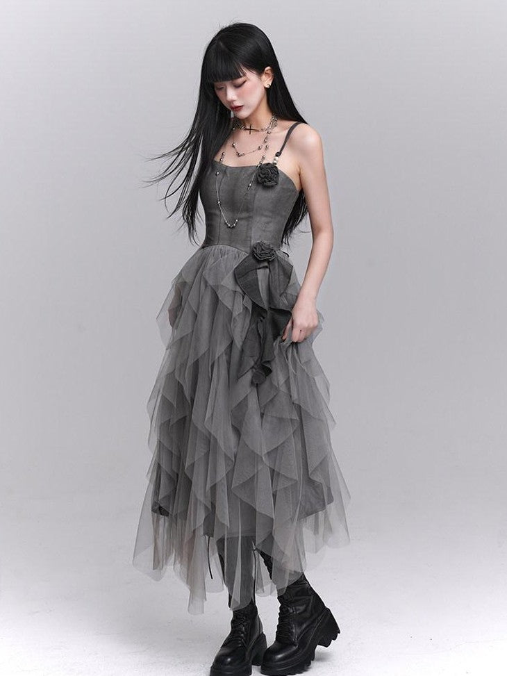 LADYGHOST Ethereal Cinched Waist Spaghetti Strap Women&