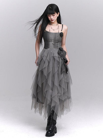 LADYGHOST Ethereal Cinched Waist Spaghetti Strap Women&
