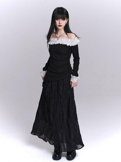 LADYGHOST Ethereal Exposed One Shoulder Korean Women&