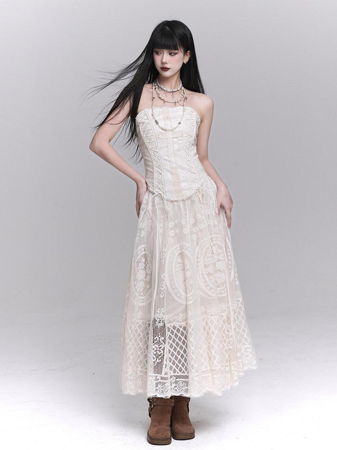 LADYGHOST Ethereal Flared Delicate Circle Hem Women&