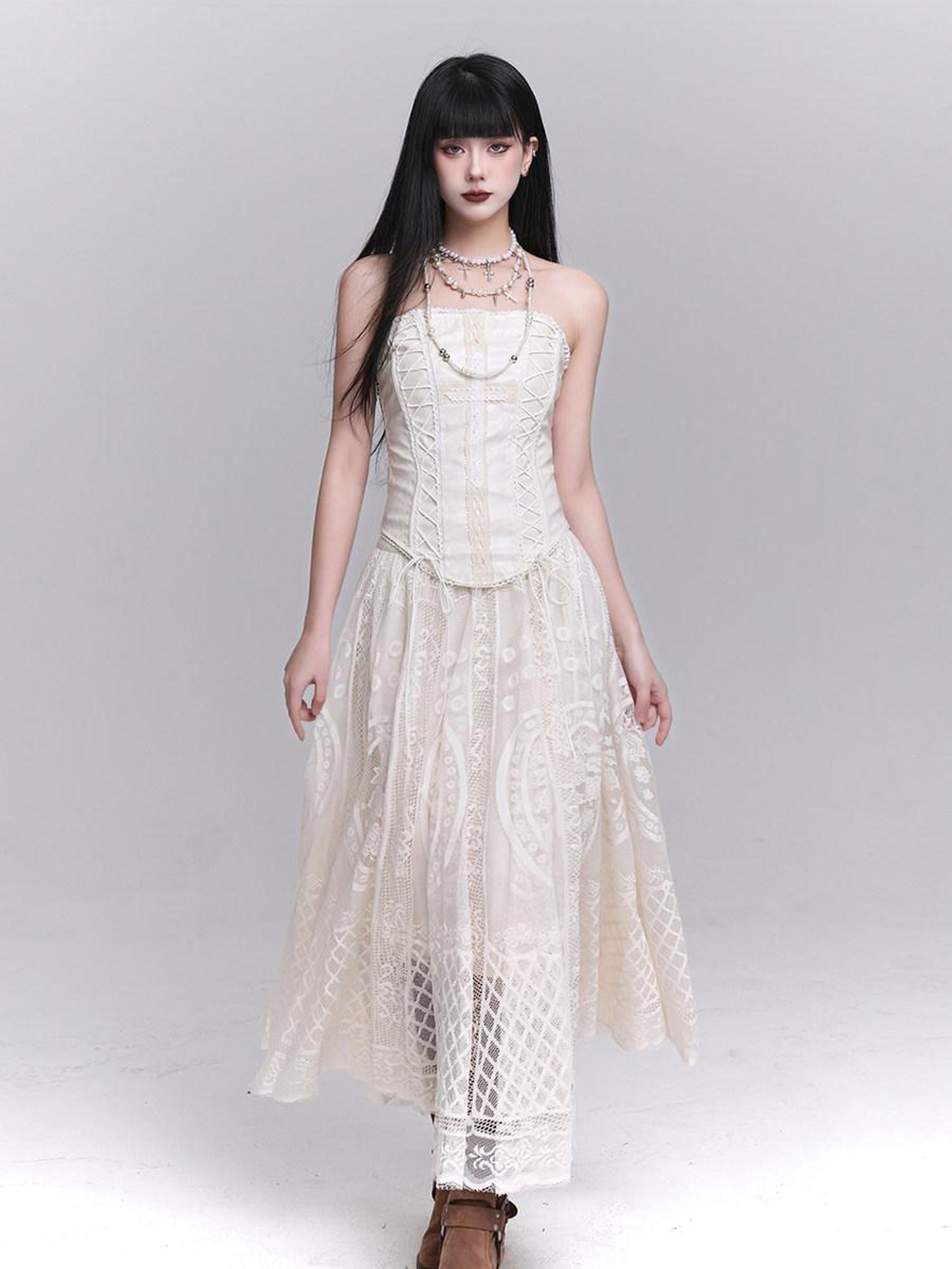 LADYGHOST Ethereal Flared Delicate Circle Hem Women&