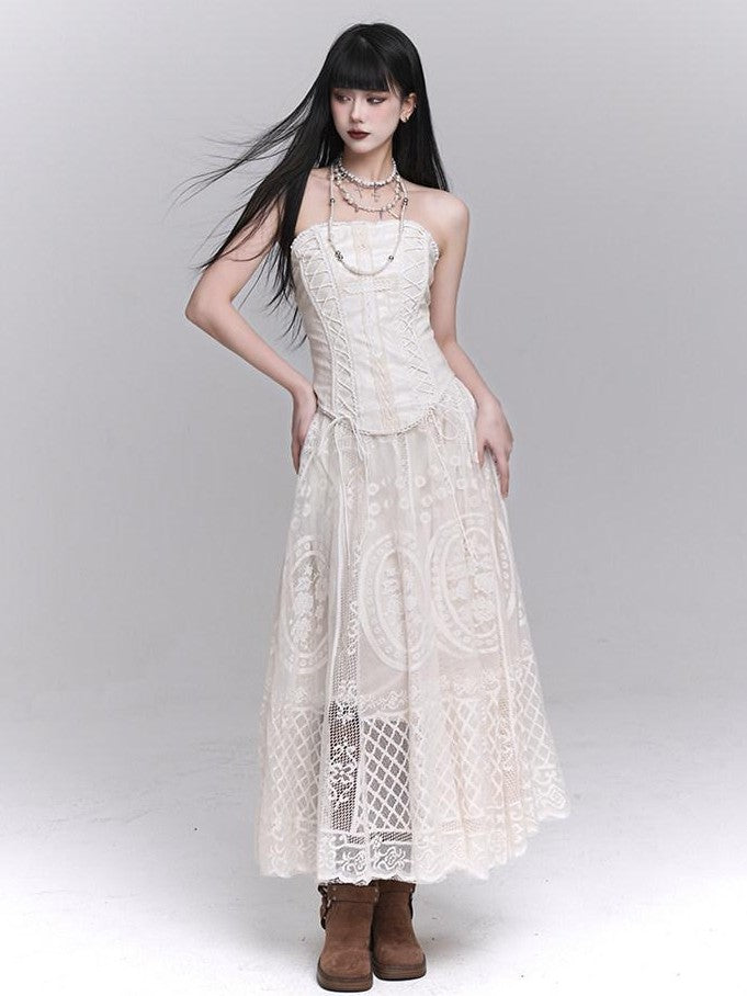 LADYGHOST Ethereal Flared Delicate Circle Hem Women&