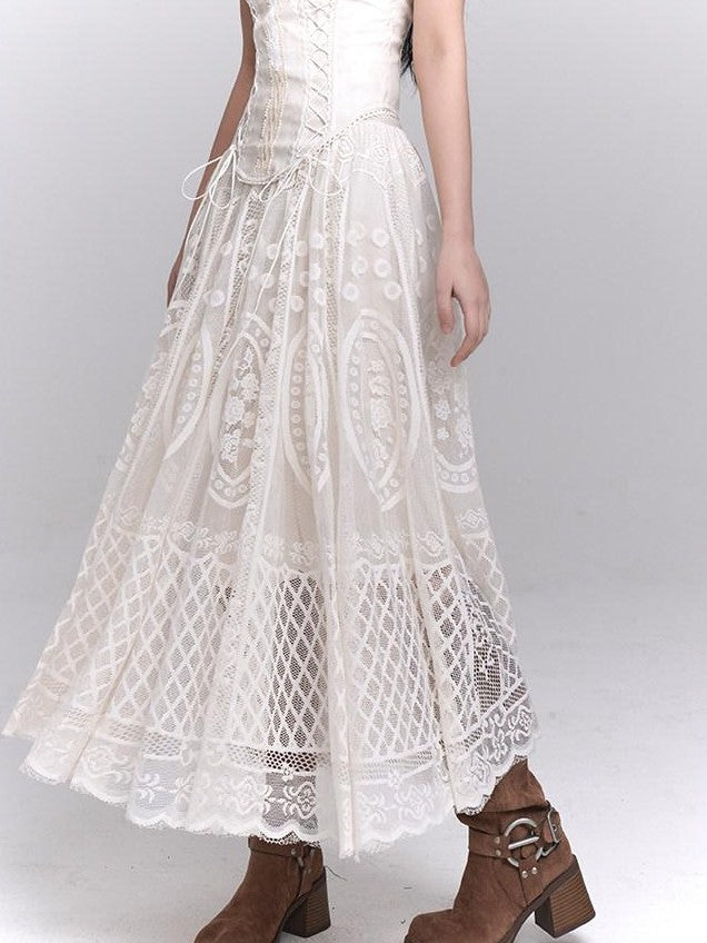LADYGHOST Ethereal Flared Delicate Circle Hem Women&