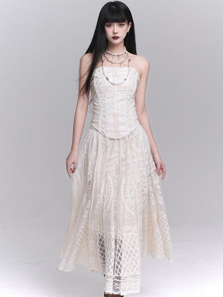 LADYGHOST Ethereal Flared Delicate Circle Hem Women&