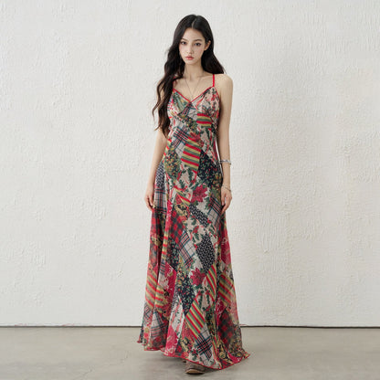 LADYGHOST_Ethereal_Floral_Plaid_Backless_Spaghetti_Strap_Women&