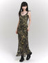 LADYGHOST Ethereal Forest Green Butterfly Spaghetti Strap Women&