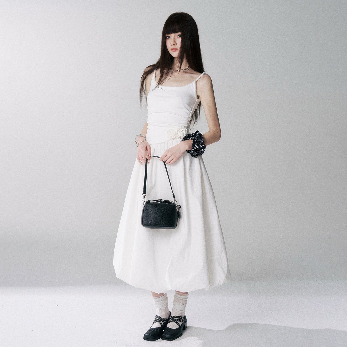 LADYGHOST_Ethereal_French_Cami_Strap_Cinched_Waist_Puff_White_Women&