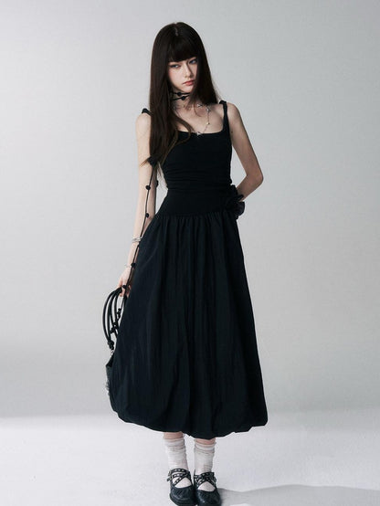 LADYGHOST Ethereal French Cami Strap Cinched Waist Puff White Women&