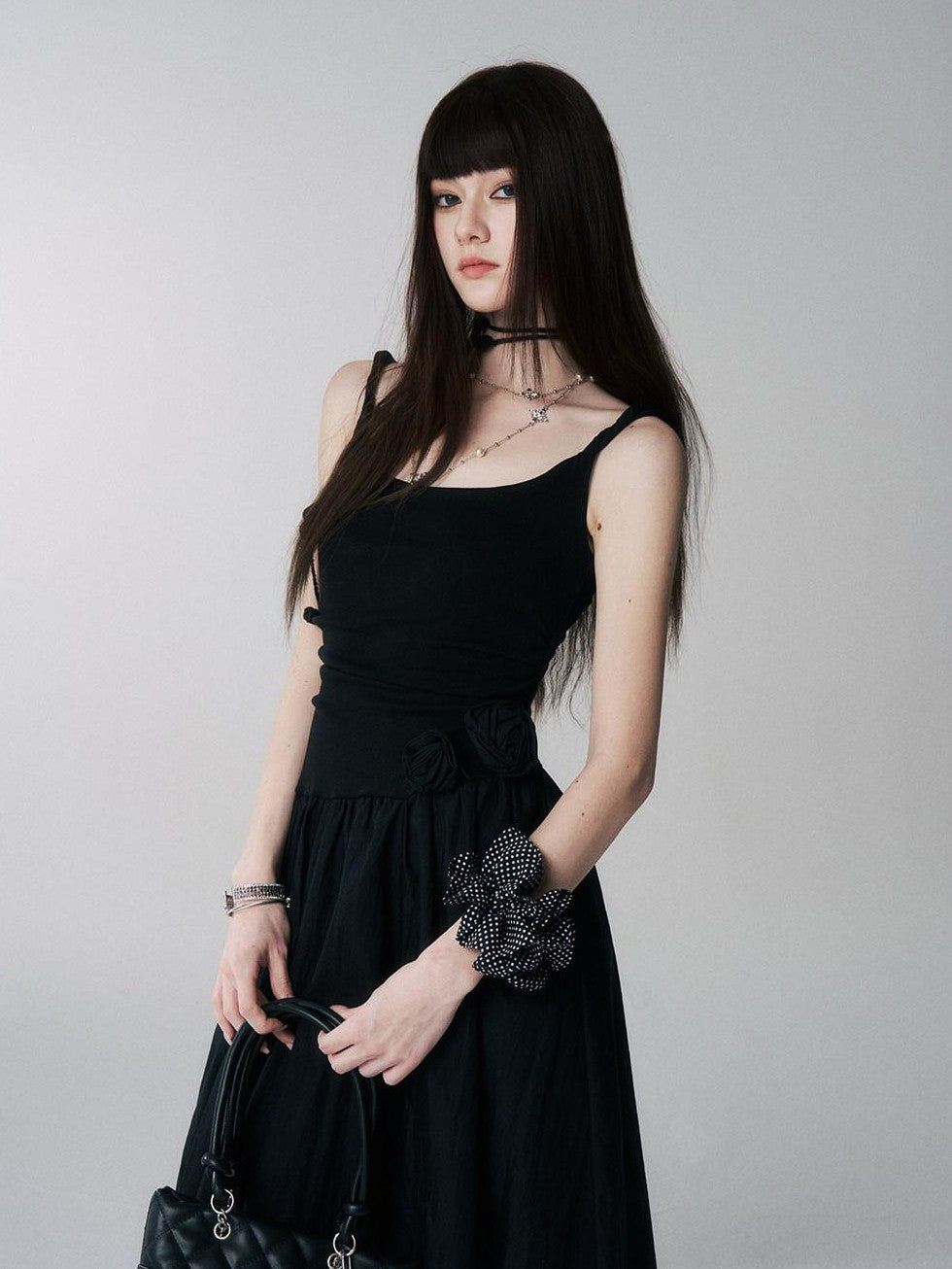 LADYGHOST Ethereal French Cami Strap Cinched Waist Puff White Women&