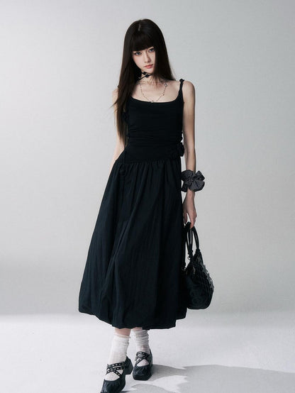 LADYGHOST Ethereal French Cami Strap Cinched Waist Puff White Women&