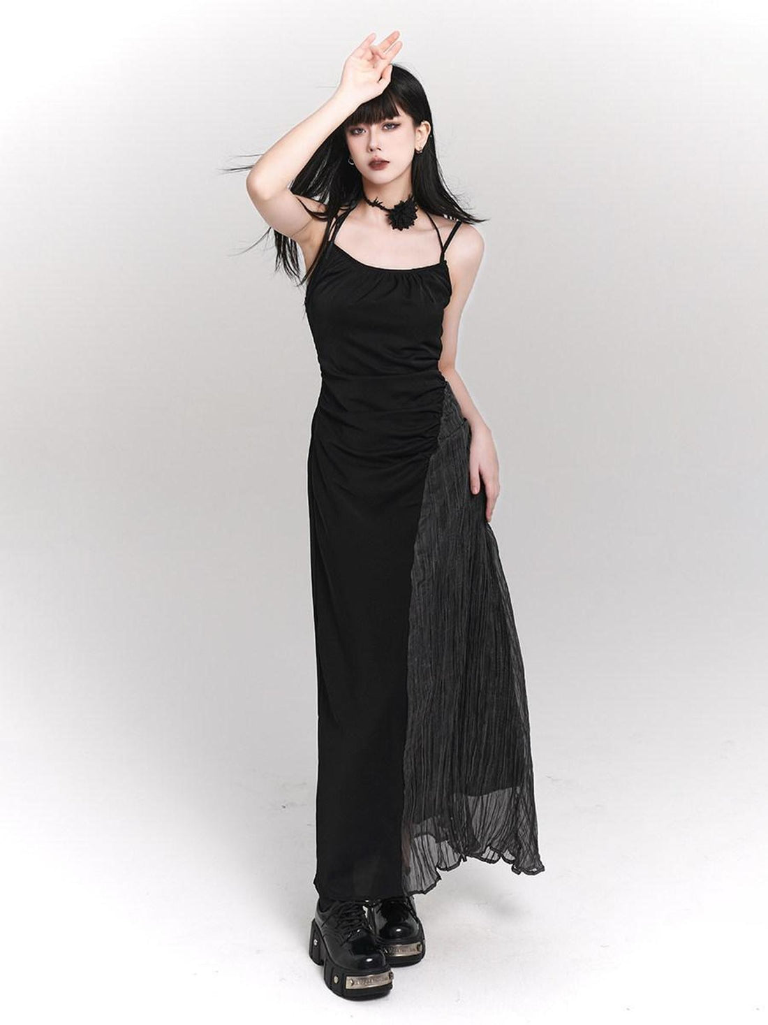 LADYGHOST Ethereal French White Spaghetti Strap Designer Women&