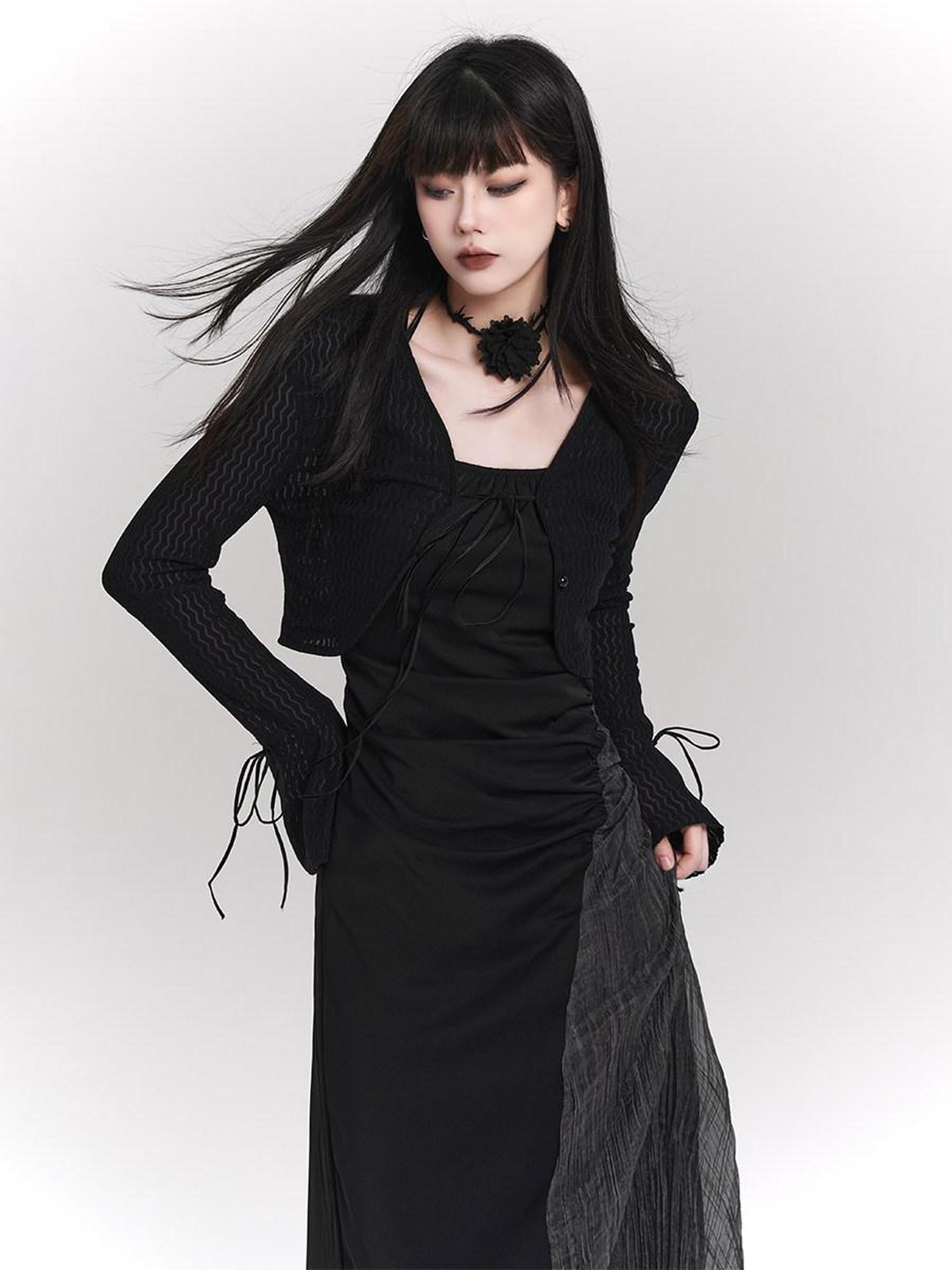 LADYGHOST Ethereal French White Spaghetti Strap Designer Women&