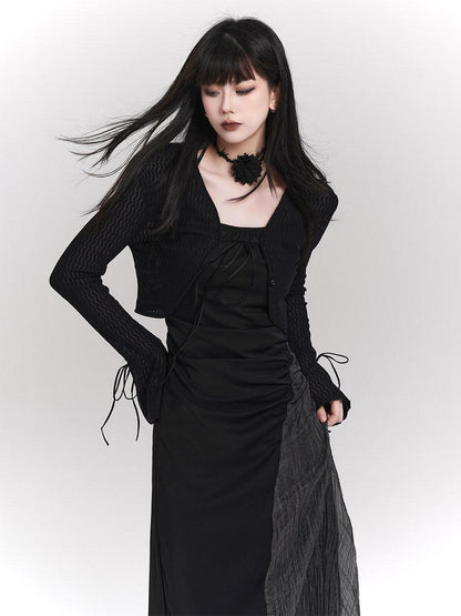 LADYGHOST Ethereal French White Spaghetti Strap Designer Women&