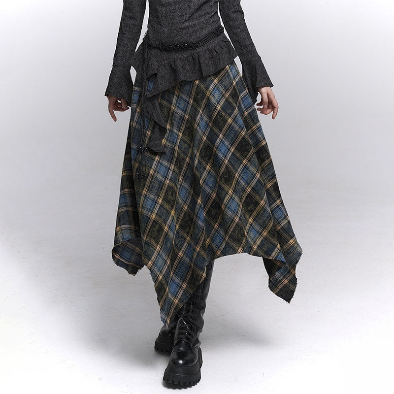 LADYGHOST_Ethereal_Ghost_Girl_Blue_Plaid_Checkered_Women&
