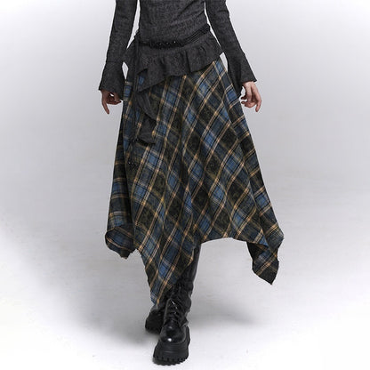 LADYGHOST_Ethereal_Ghost_Girl_Blue_Plaid_Checkered_Women&