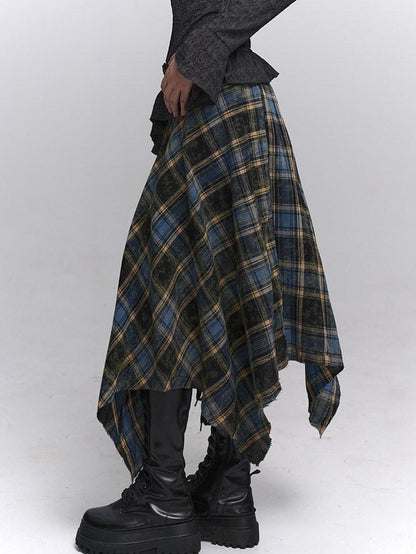 LADYGHOST Ethereal Ghost Girl Blue Plaid Checkered Women&