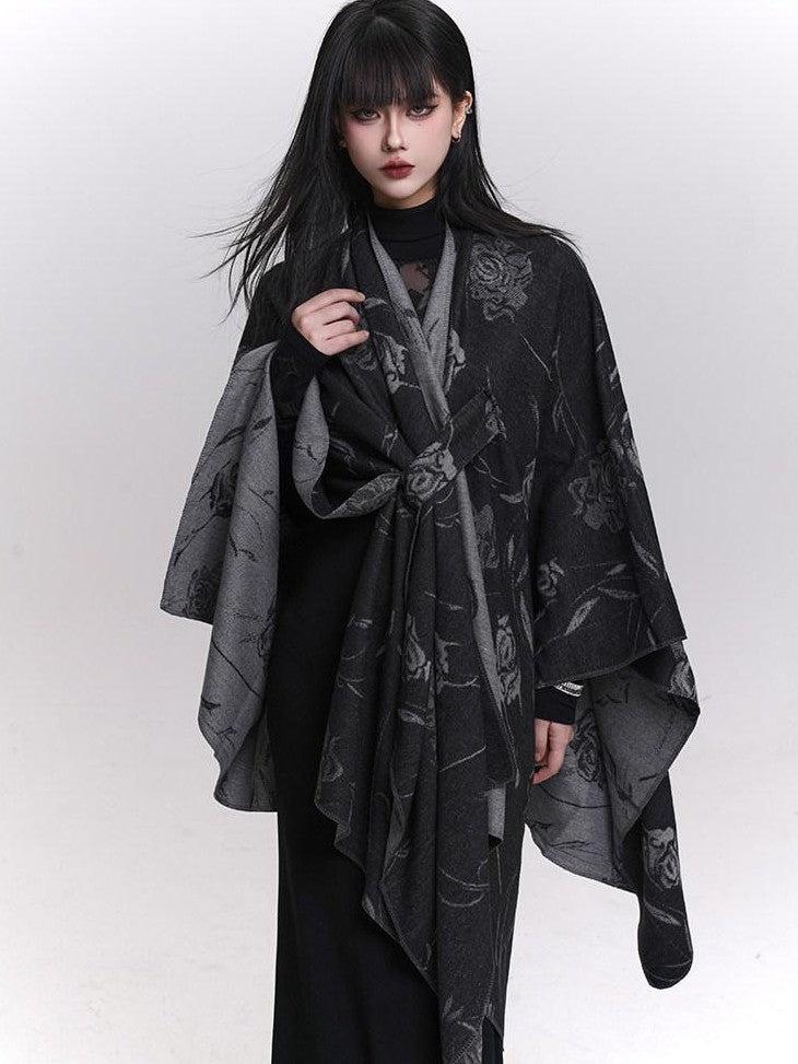 LADYGHOST Ethereal Ghost Girl Cape Style Draped Shoulder Wrap Women&