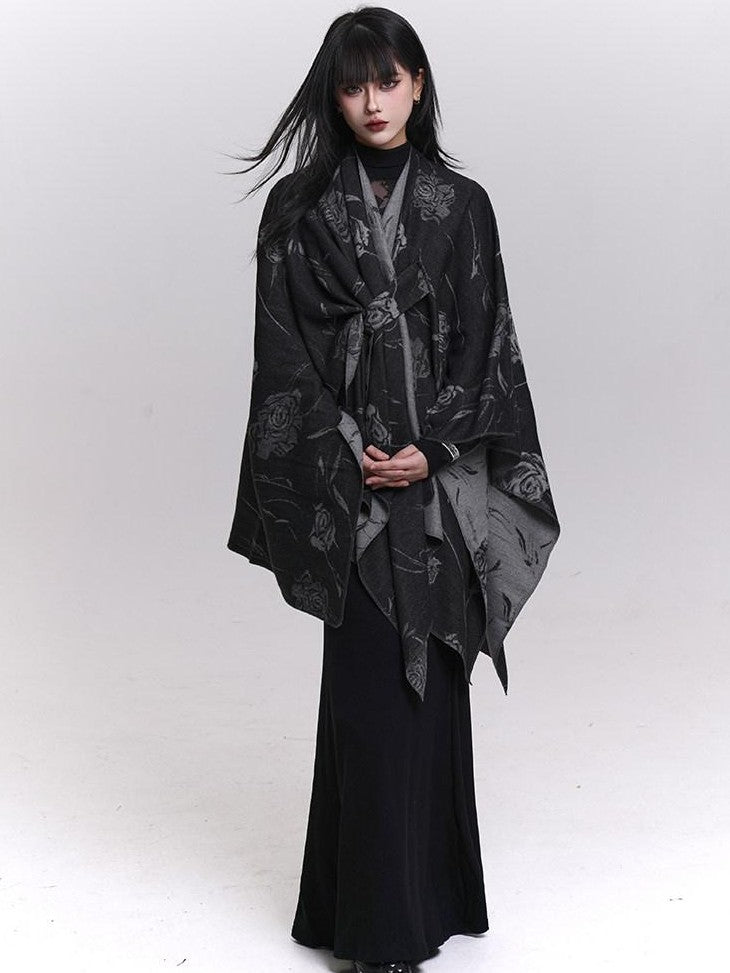 LADYGHOST Ethereal Ghost Girl Cape Style Draped Shoulder Wrap Women&