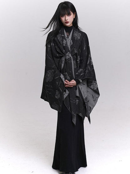 LADYGHOST Ethereal Ghost Girl Cape Style Draped Shoulder Wrap Women&