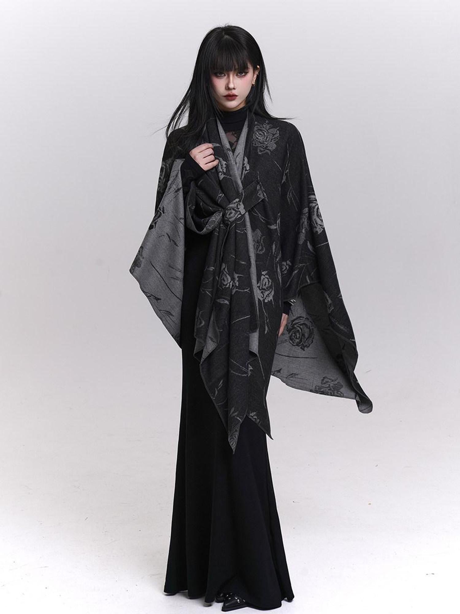 LADYGHOST Ethereal Ghost Girl Cape Style Draped Shoulder Wrap Women&