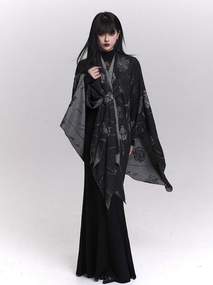LADYGHOST Ethereal Ghost Girl Cape Style Draped Shoulder Wrap Women&