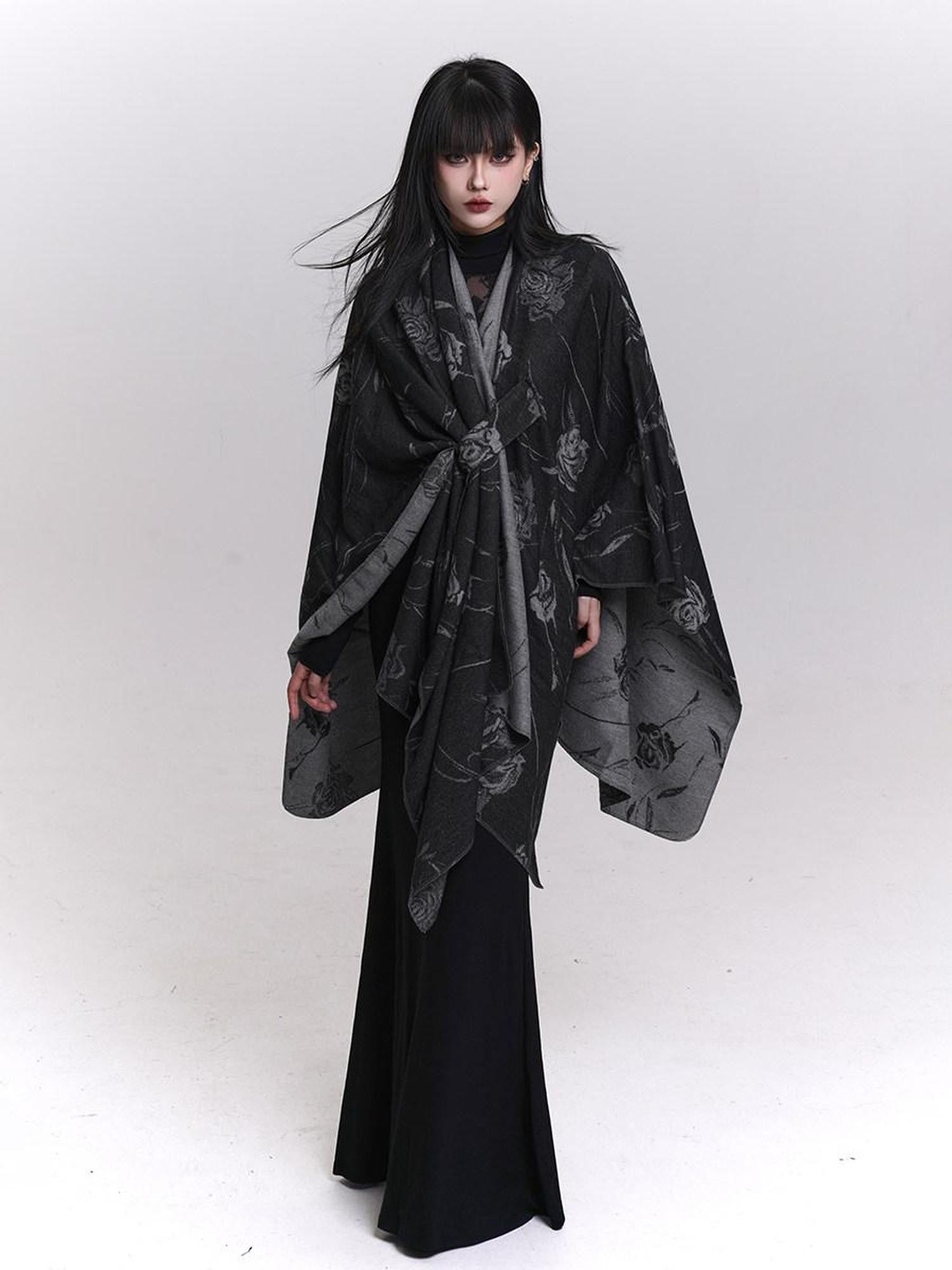 LADYGHOST Ethereal Ghost Girl Cape Style Draped Shoulder Wrap Women&