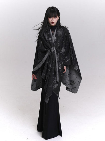 LADYGHOST Ethereal Ghost Girl Cape Style Draped Shoulder Wrap Women&