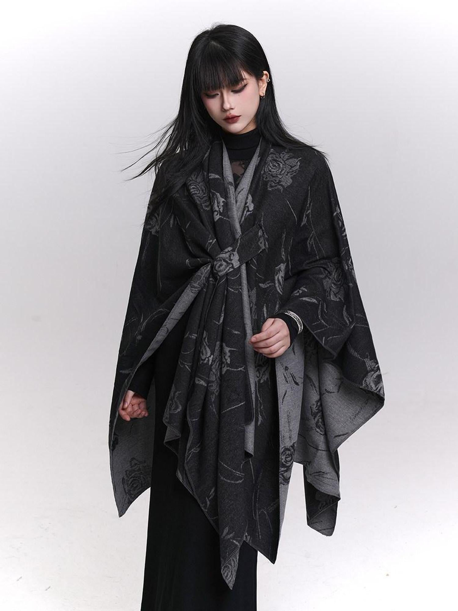 LADYGHOST Ethereal Ghost Girl Cape Style Draped Shoulder Wrap Women&