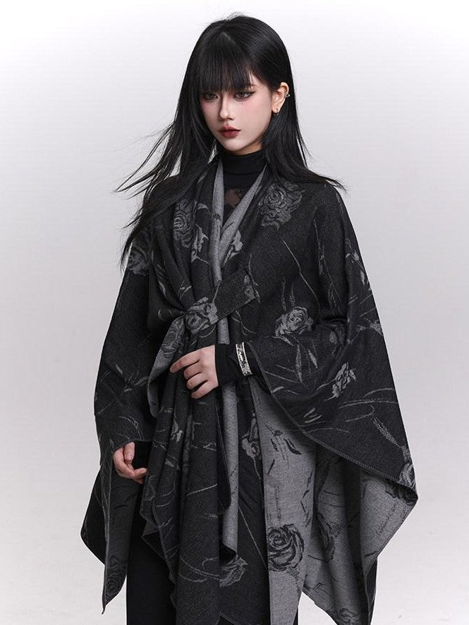 LADYGHOST Ethereal Ghost Girl Cape Style Draped Shoulder Wrap Women&