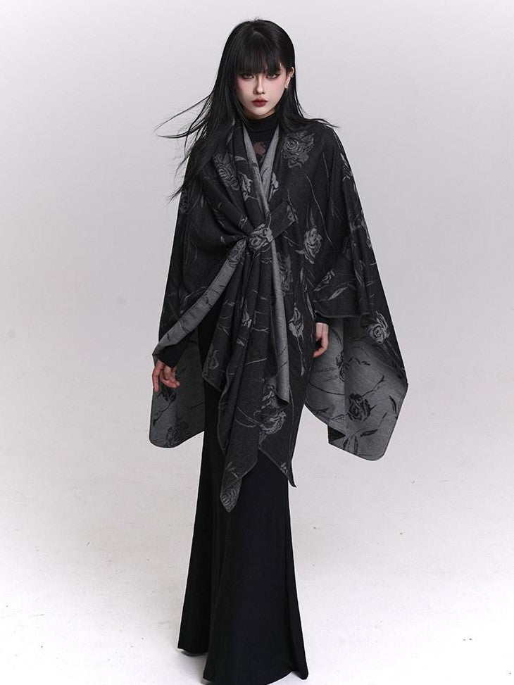 LADYGHOST Ethereal Ghost Girl Cape Style Draped Shoulder Wrap Women&