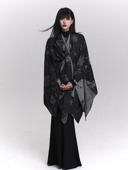 LADYGHOST Ethereal Ghost Girl Cape Style Draped Shoulder Wrap Women&