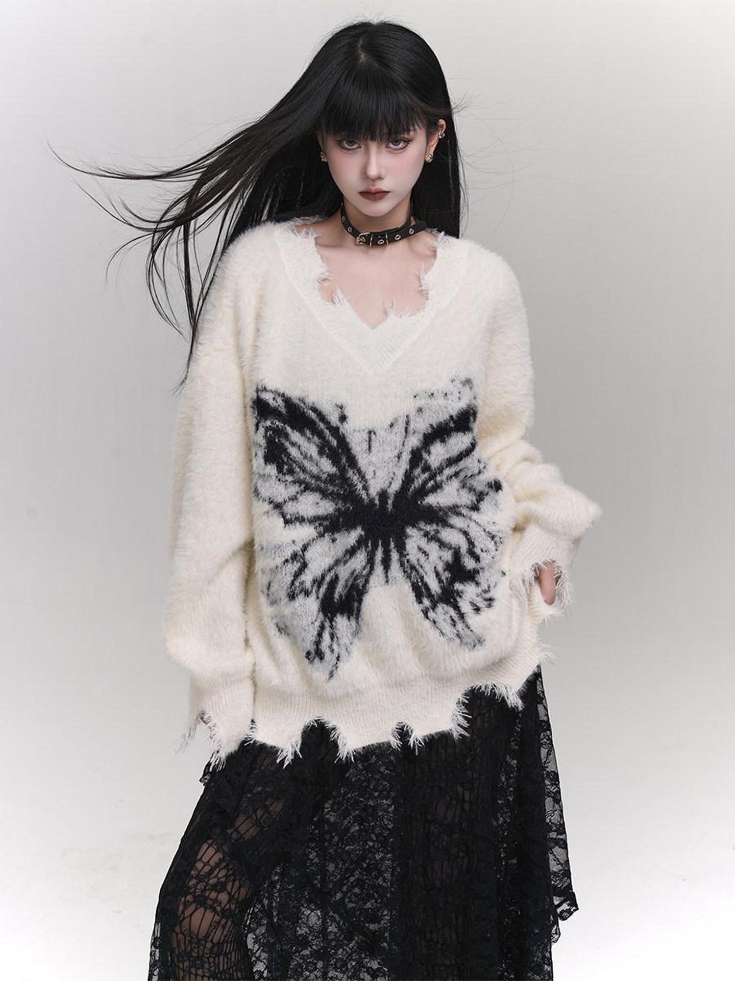 LADYGHOST Ethereal Ghost Girl Milky Slouchy Women&
