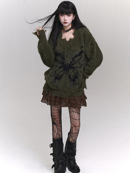 LADYGHOST Ethereal Ghost Girl Milky Slouchy Women&
