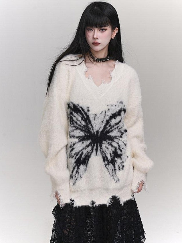LADYGHOST Ethereal Ghost Girl Milky Slouchy Women&