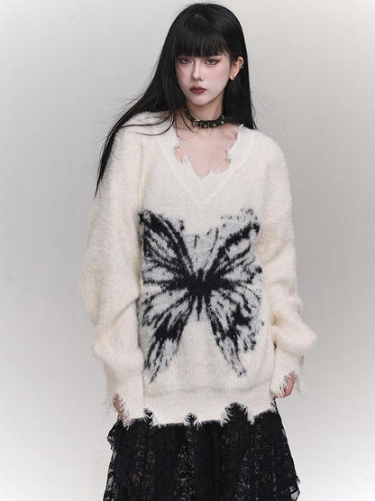 LADYGHOST Ethereal Ghost Girl Milky Slouchy Women&