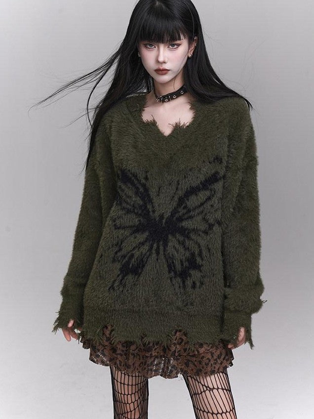 LADYGHOST Ethereal Ghost Girl Milky Slouchy Women&