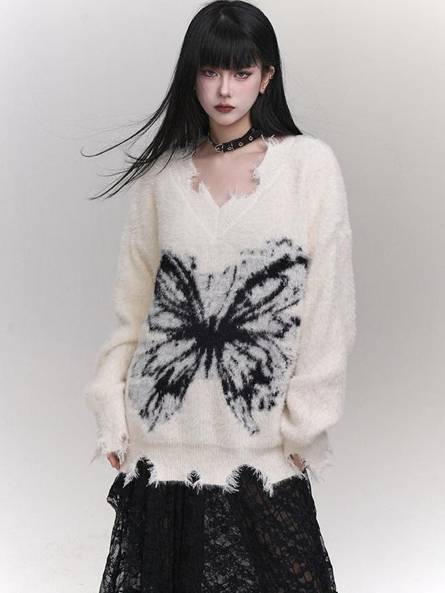 LADYGHOST Ethereal Ghost Girl Milky Slouchy Women&