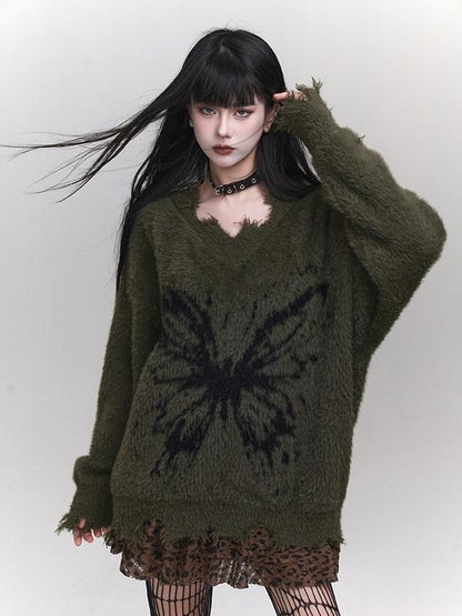 LADYGHOST Ethereal Ghost Girl Milky Slouchy Women&